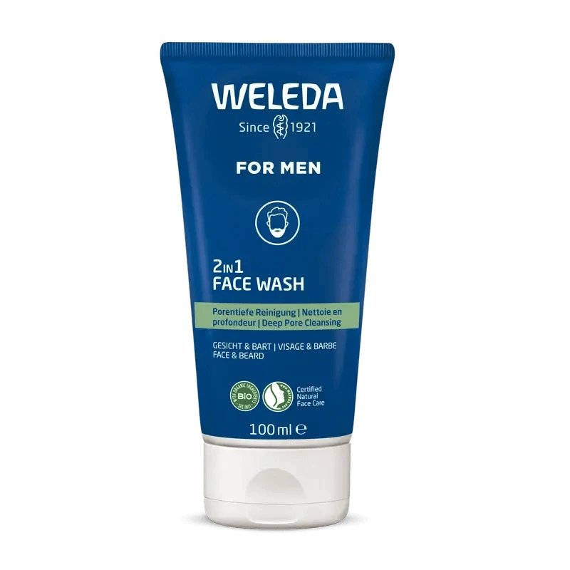 Weleda Gel de curățare 2 în 1 pentru față și umezeală; barbă pentru bărbați, 100 ml