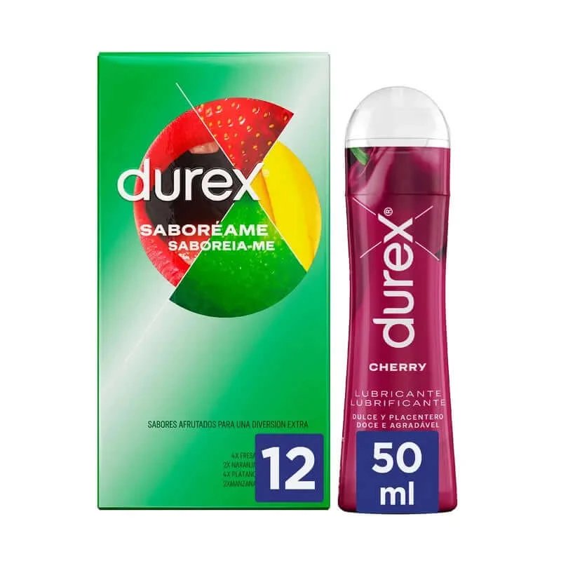 Durex Pack Saboreame 12 prezervative + lubrifiant Cherry 50 ml