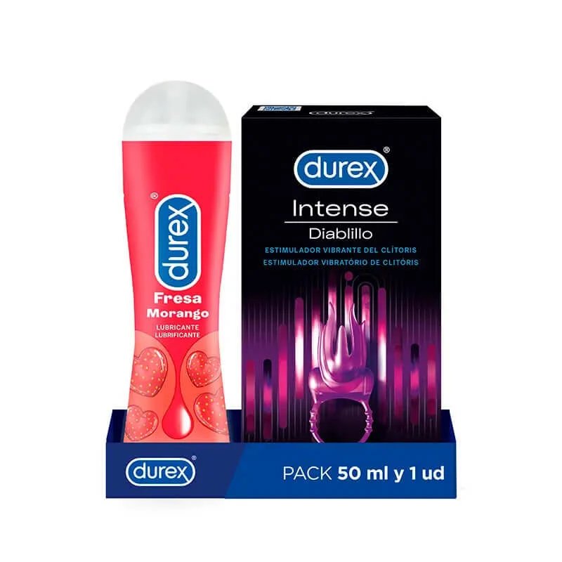 Durex Pack Lubrifiant cu aromă de căpșuni + inel vibrator intens orgasmic