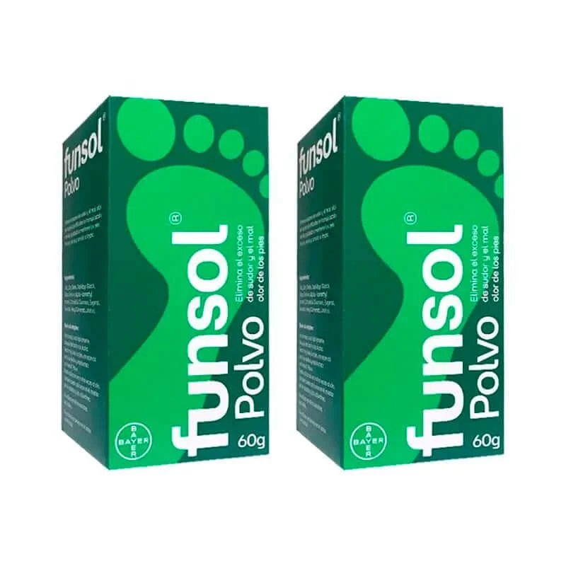Funsol Deodorant pentru picioare, pachet de pudră, 2x60g