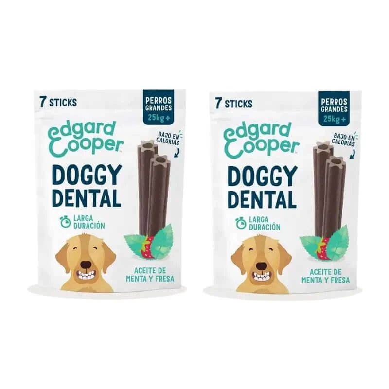 Edgard & Cooper Adult Dog Dental Snack 8X255G Strawberry & Mint Large, pachet de 2