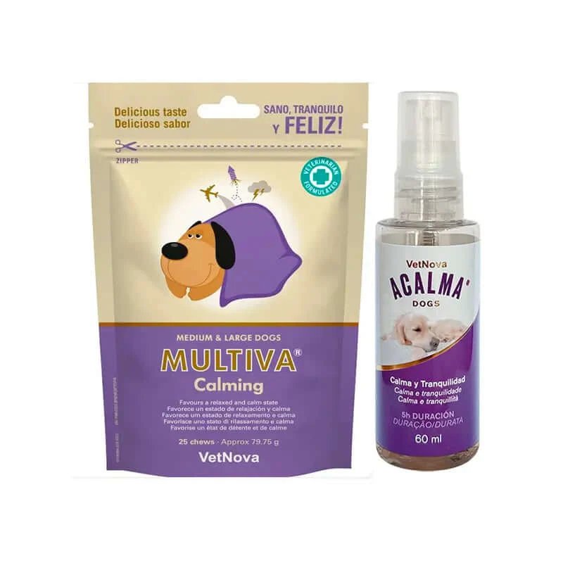 Vetnova Multiva Calming + Acalma spray 60 ml, pachet câini mijlocii și mari