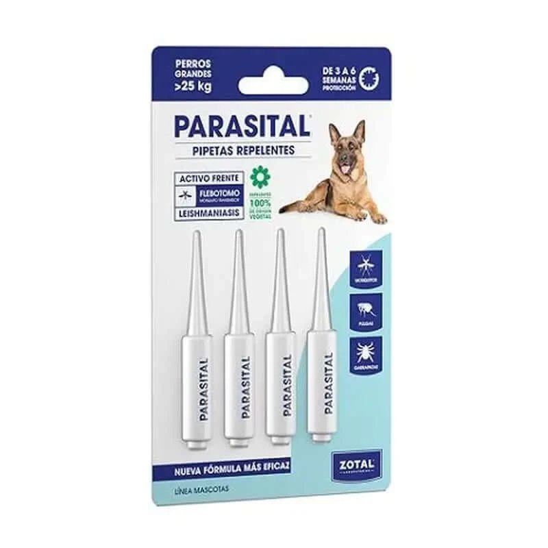 Zotal Parasital 4 pipete repelente câini mari peste 25 kg