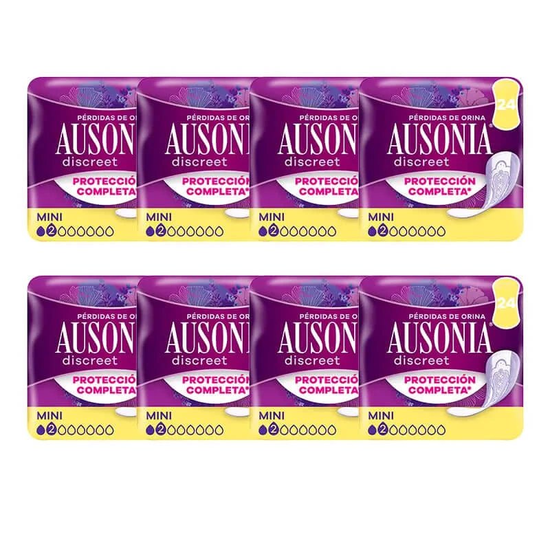 Ausonia Pack Discreet Pads pentru femei cu pierdere de urină Mini, 8 x 24 unități
