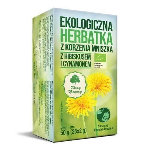 Gift of Nature Ceai de rădăcină de păpădie cu hibiscus și scorțișoară, 25 x 2 g