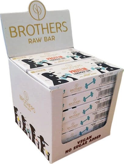 Brothers Healthy Food Raw Batoane cu 17% Proteină & Aromă Cocoa Hazelnut 12x60gr