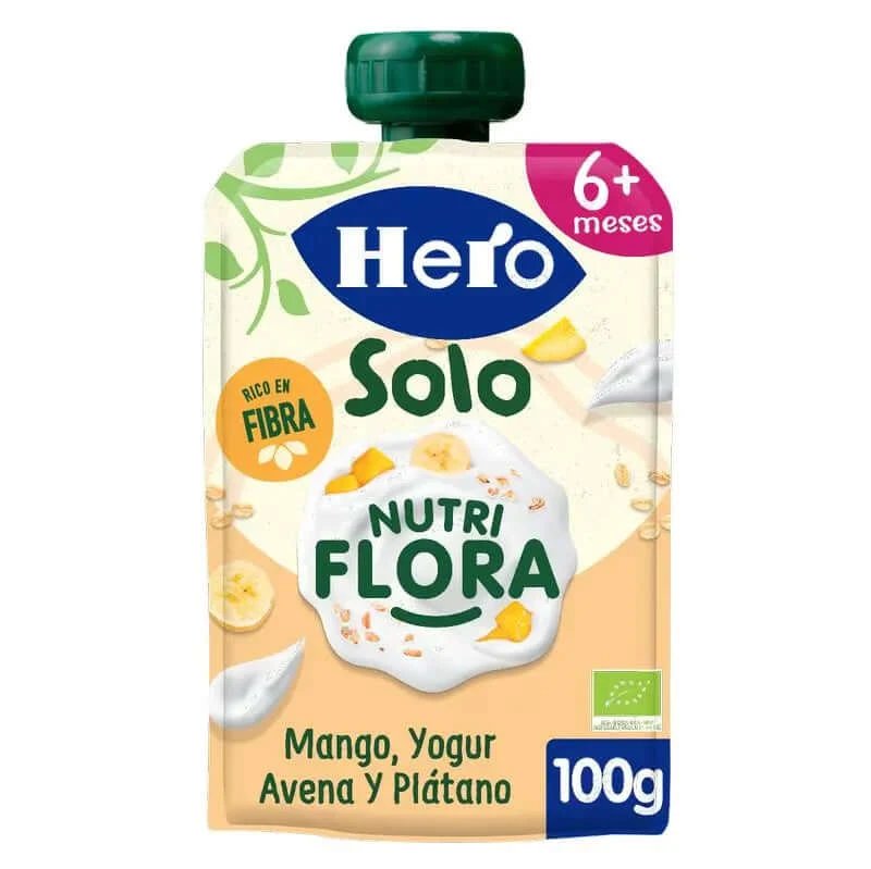 Hero Baby Solo Sachet Nutriflora Mango, iaurt, banană și fulgi de ovăz 100G