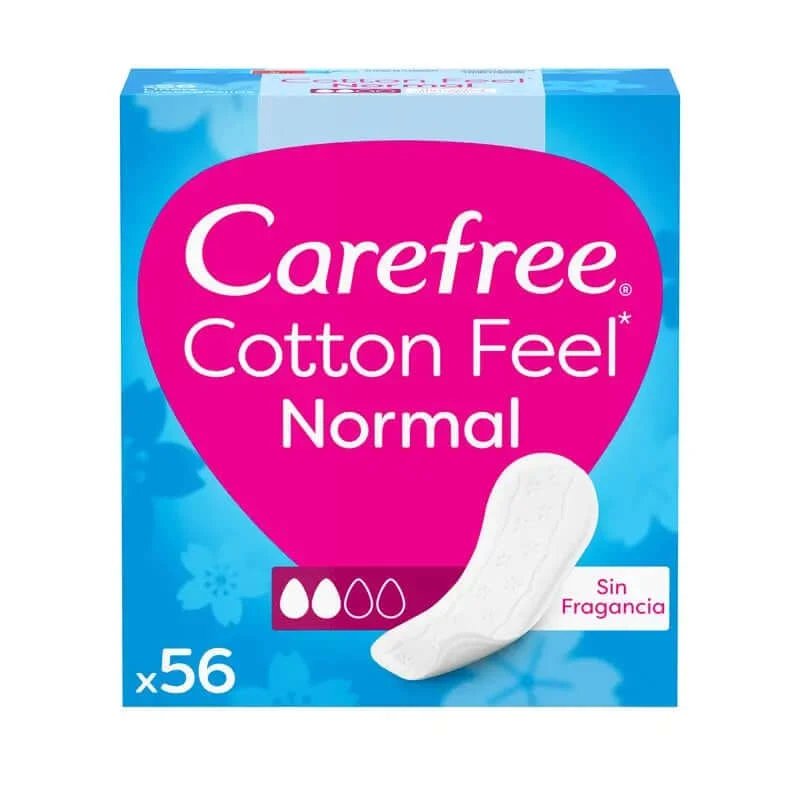 Carefree Cotton Feel Normal Fără parfum 56pcs