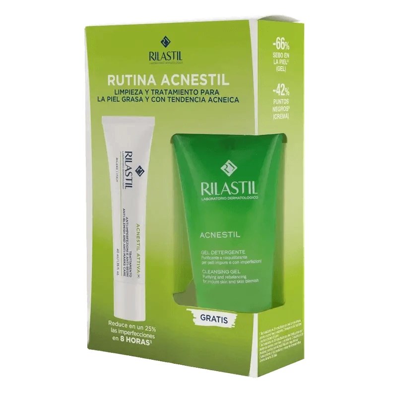 Rilastil Acnestil Acne Derma Routine Pack, 40 ml + 50 ml