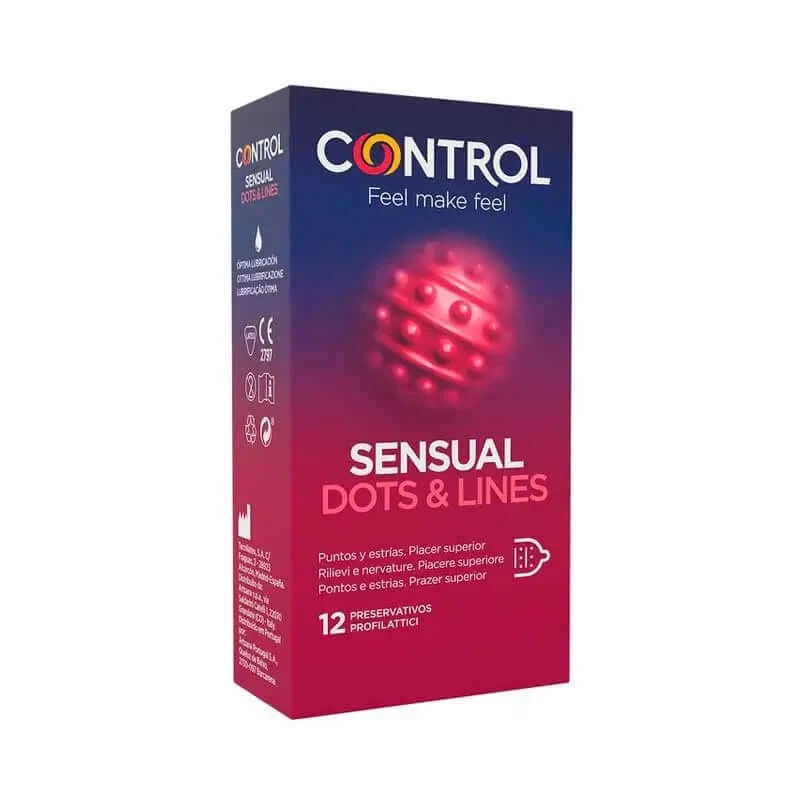 Prezervative Control Sensual Dots & Line, 12 unități