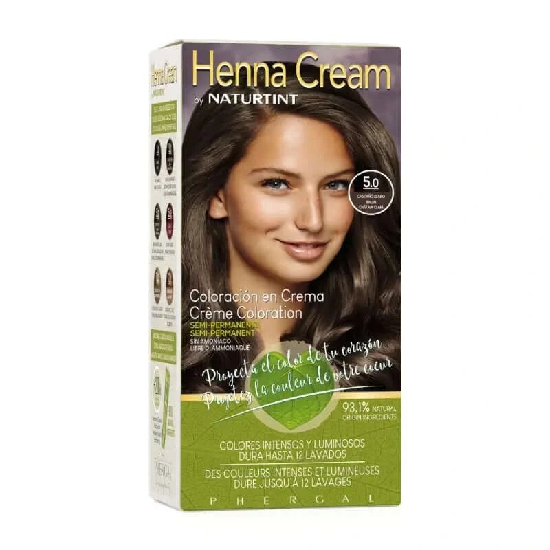 Naturtint Henna Cream Semi-Permanent Natural Hair Colorarea Amoniac Free 5.0 Light Brown