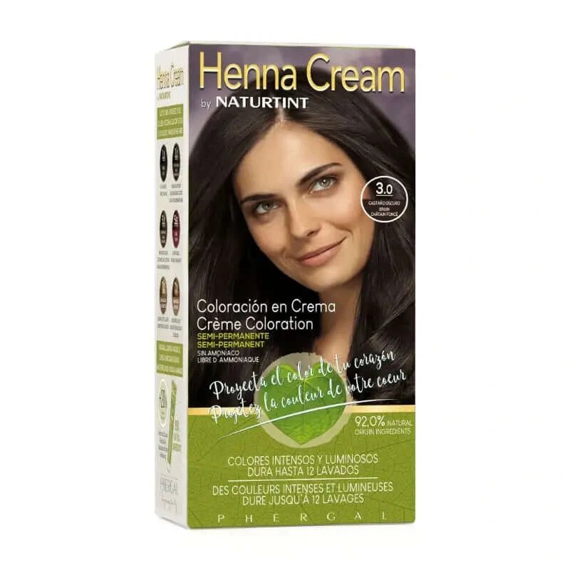 Naturtint Henna Cream Natural Semi-Permanent colorare Natural Amoniac Free Hair Color 3.0 Dark Brown