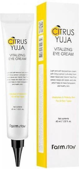 Farm Stay Cremă de Ochi Hidratantă Împotriva Cearcănelor pentru Strălucire cu Acid Hialuronic și Vitamina C 45ml