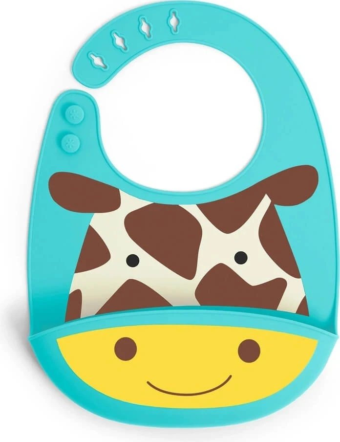 Zoo silicon bib Giraffe 6m+ 1×1 buc, bib