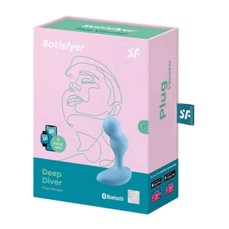 Satisfyer Connect Deep Diver Vibrating Plug App - Albastru