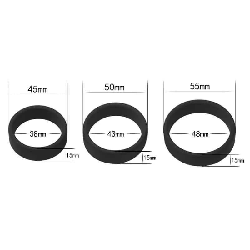 Lovetoy 3 Pachet de 3 inele pentru penis Black Power Ring