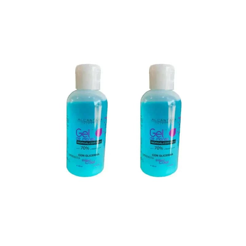 Gel de mâini hidroalcoolic Brilliant Colour 70% alcool cu glicerină, 120 ml x 2 unități