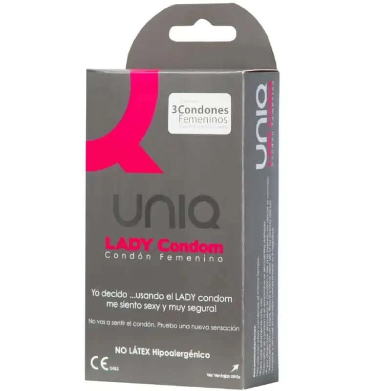 Uniq Lady Condoms Prezervative feminine fără latex cu jartieră 3 unități