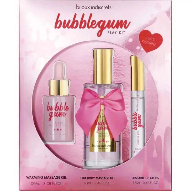 Bijoux Indiscrets Bubblegum Play Kit cu ulei, gel & luciu de buze