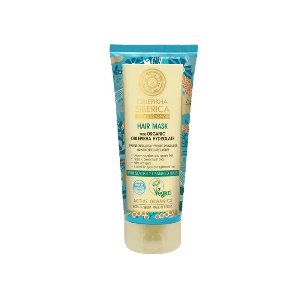 Mască de păr Natura Siberica cu hidrolat organic de cătină de mare pentru păr grav deteriorat, reparare profundă, 200Ml
