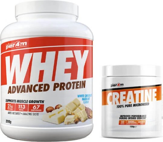 Pachet Personalizat Combo + Per4m Whey Advanced Protein 2010g Biscuit Caramel + Creatină Micronizată 150g Os