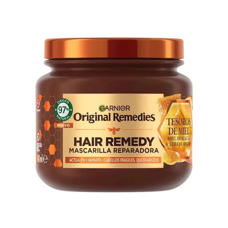 Garnier Original Remedies Mască reparatoare pentru păr cu miere de salcâm și ceară de albine, 340Ml