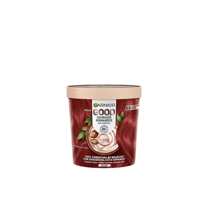 Garnier Good Permanent Colouring Fără amoniac, 90% origine naturală Nuanță 6.6 Roșu rodie.
