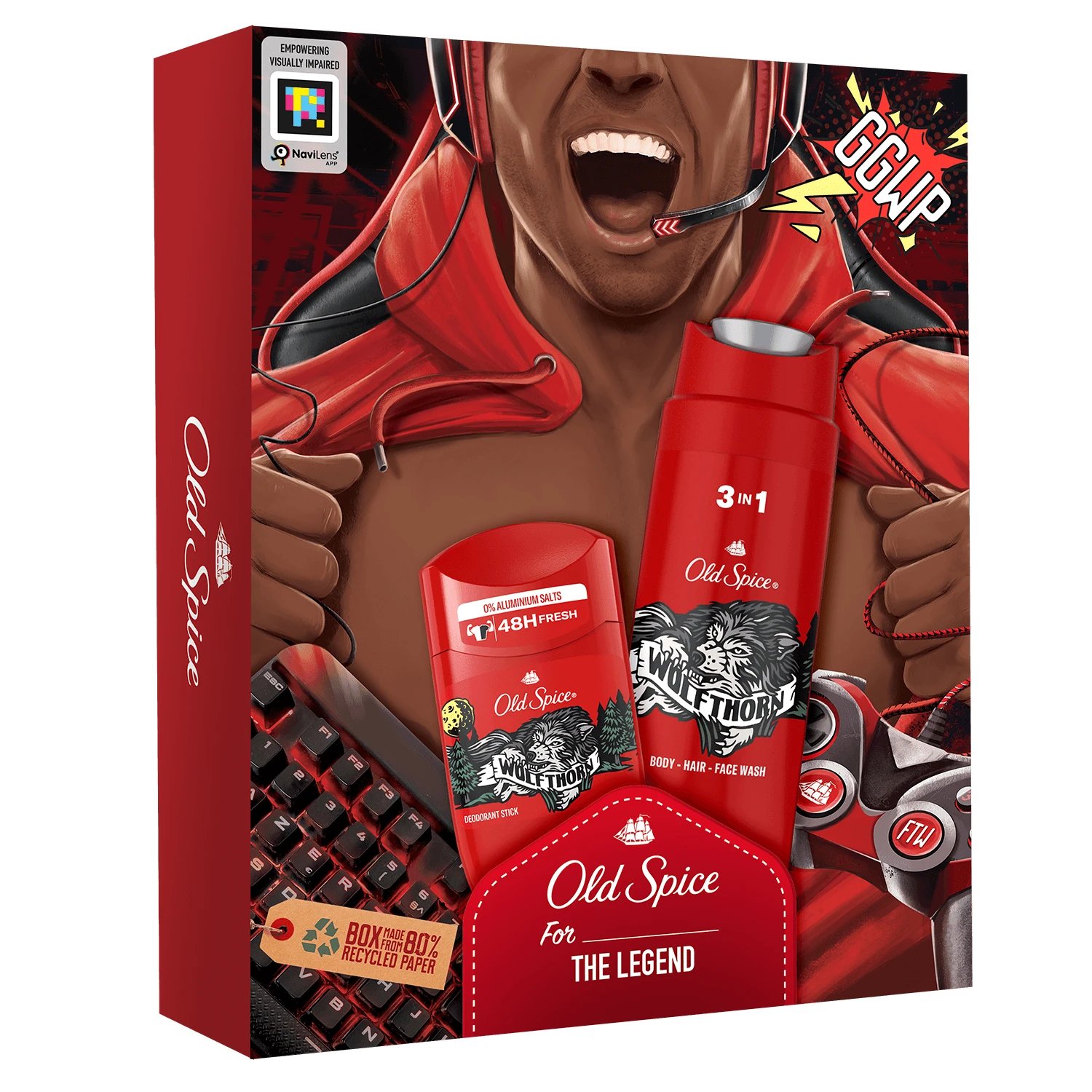 Set Old Spice Gamer, deodorant stick, Wolfthorn, 50 ml + gel de duș 3 în 1, Wolfthorn, 250 ml