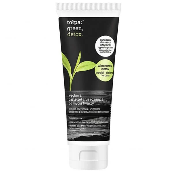 Tolpa Green Detox, gel-pastă de carbon, exfoliant, spălare facială, 125 ml
