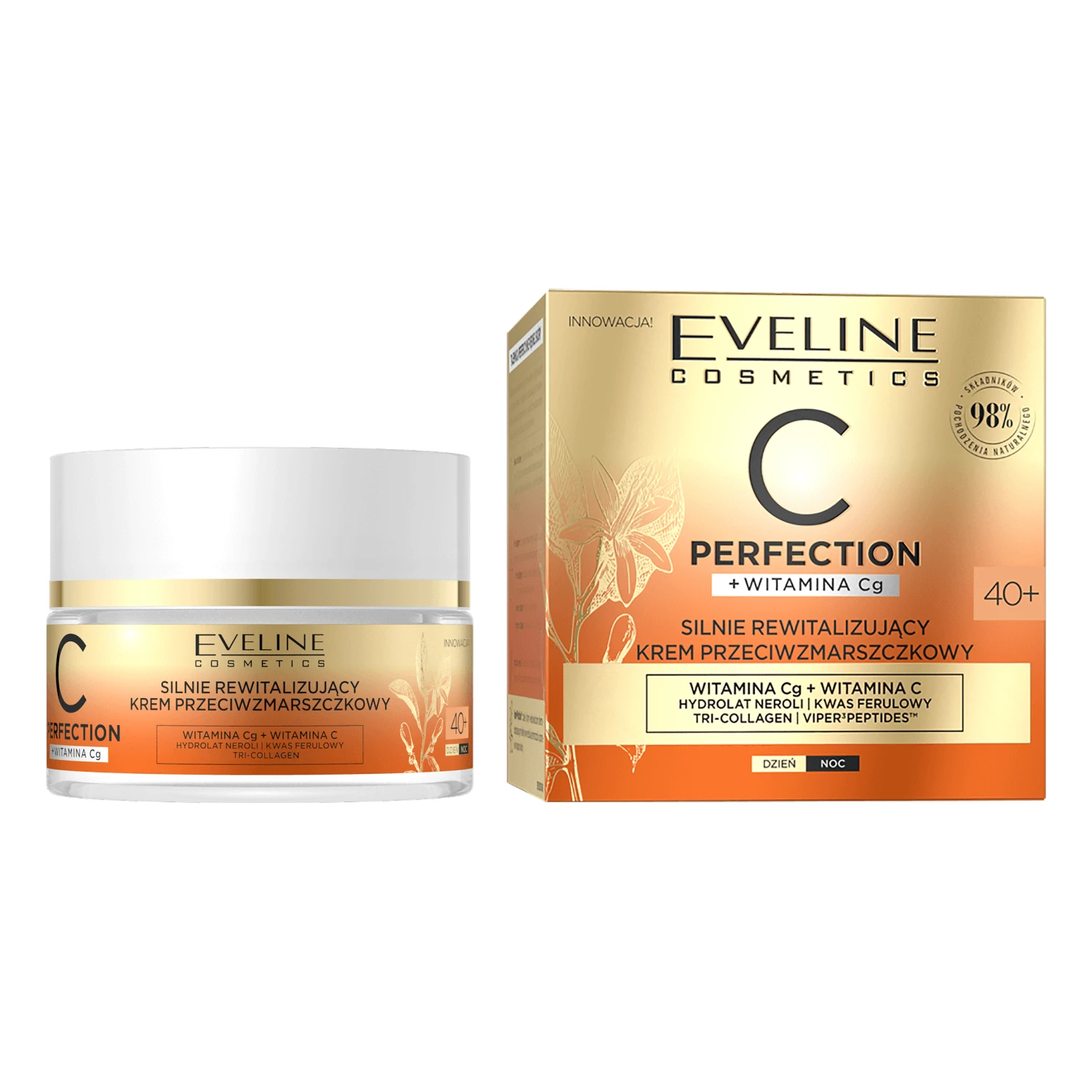 Eveline Cosmetics C-Perfection 40+, cremă de față revitalizantă antirid, zi și noapte, 50 ml