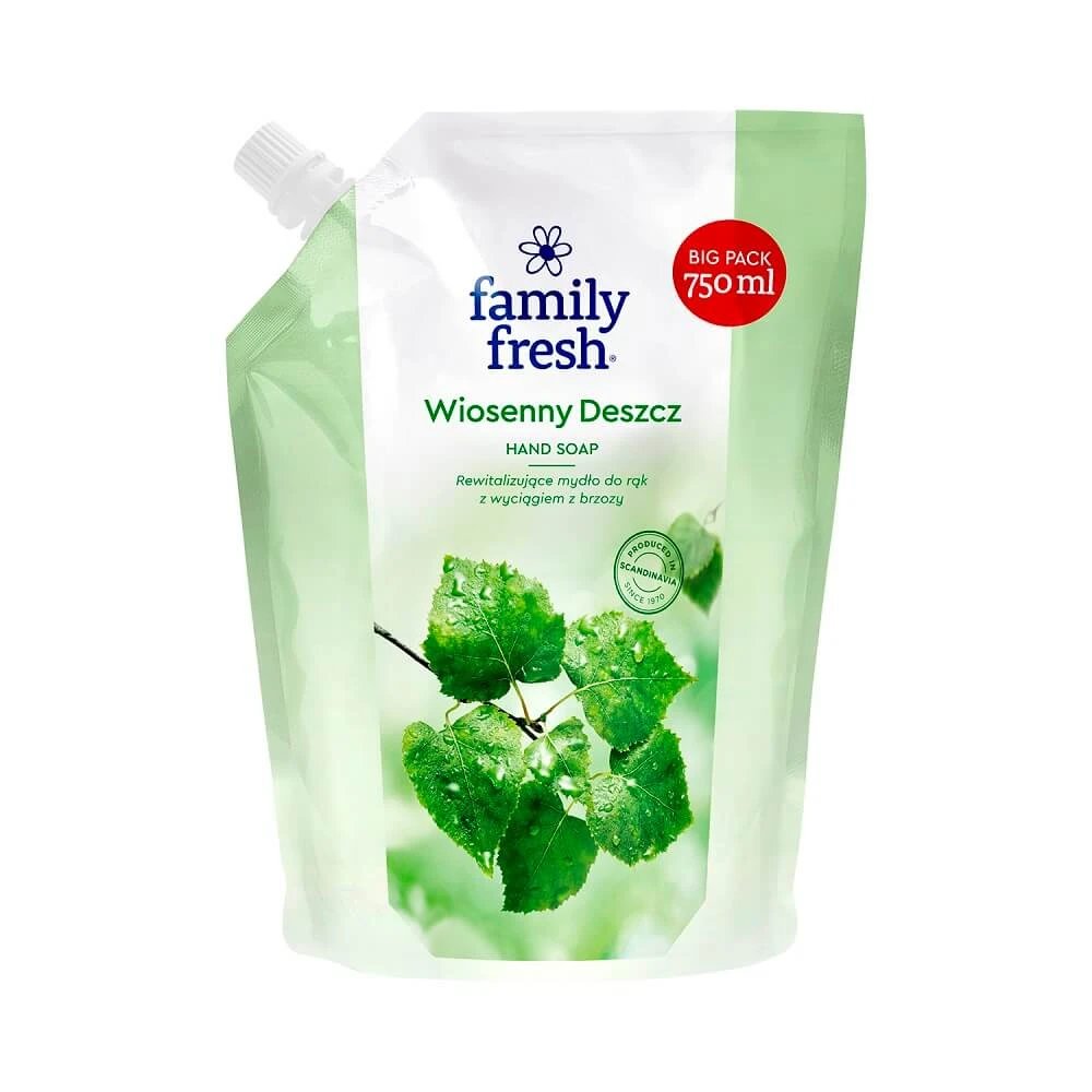 Family Fresh Spring Rain Săpun de mâini revitalizant cu extract de mesteacăn, 750ml