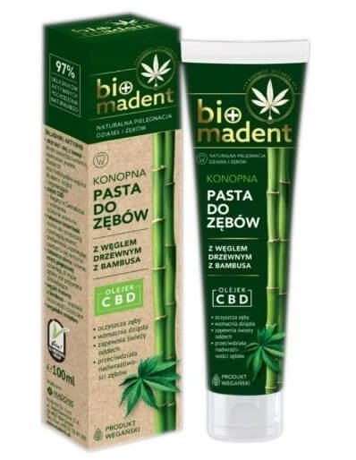 Bio Madent, pastă de dinți din cânepă cu cărbune de bambus, 100 ml