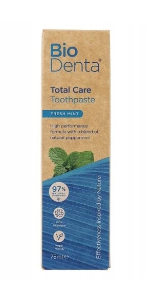 BioDenta Total Care Pastă de dinți cu aromă de mentă proaspătă, 75 ml