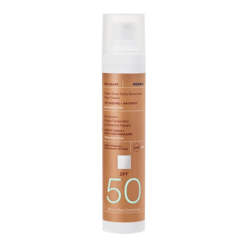 Korres Red Grape Sheer Glow, cremă de protecție pentru față, SPF 50, 50 ml