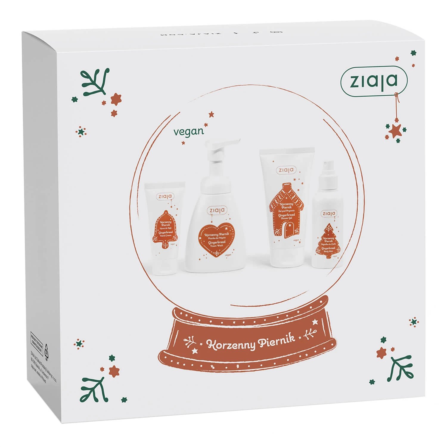 Ziaja Korzenny Piernik kit, spumă de spălat, 250 ml + ceață de corp, 100 ml + gel de duș, 160 ml + cremă de mâini, 50 ml
