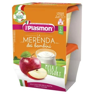 Plasmon la merenda dei bambini sapori di natura iaurt de mere aseptic 2 x 120 g