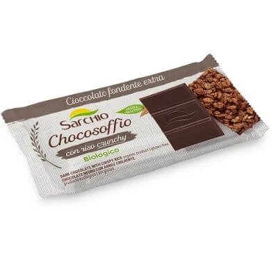 Baton Chocosoffio extra ciocolată neagră și orez crocant 25 g