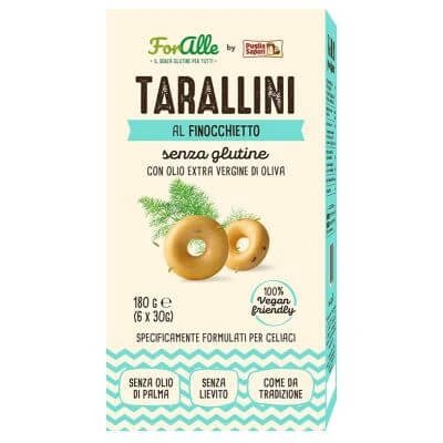 Foralle tarallini fenicul fără gluten 6 pliculețe 30 g