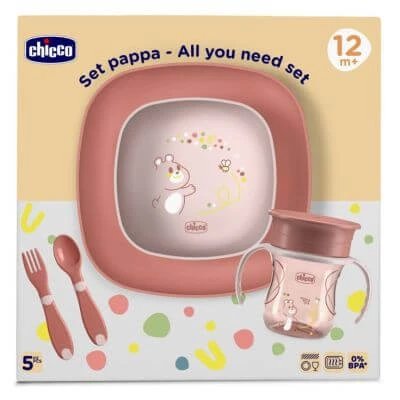 Set de masă Chicco 12m+ roz