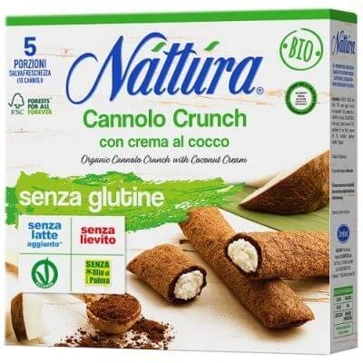 Nattura cannoli crunch cu cremă de nucă de cocos bio 5 bucăți 25 g