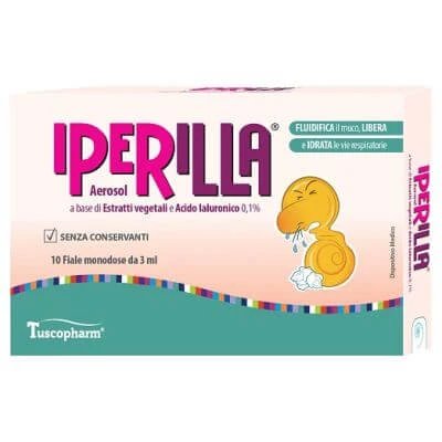 Hyperyl aerosol 10 fiole monodoză de 3 ml pe bază de extracte de plante și acid hialuronic 0,1%.