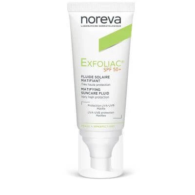 Exfoliac fluide solaire matifiant spf50+ 40 ml