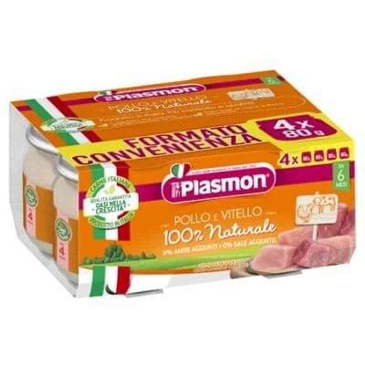 Pui de vițel omogenizat Plasmon 4 bucăți 80 g