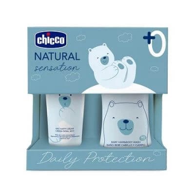 Chicco senzație naturală baie-șampon+pastă calmantă set
