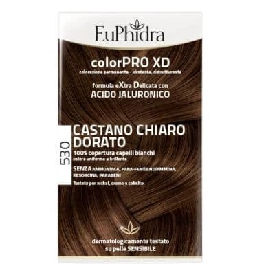 Euphidra colourpro xd 530 gel de colorare a părului maro auriu deschis în sticlă + activator + balsam + mănuși
