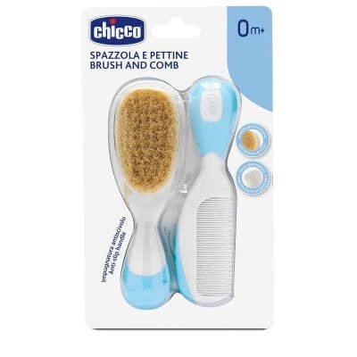 Chicco perie + pieptene albastru