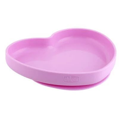 Chicco plat inimă ventuză silicon roz