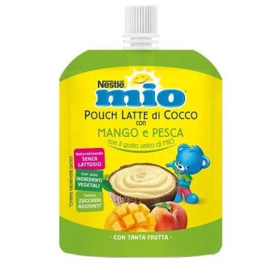 Pungă Mio lapte de cocos cu mango și piersici 90 g