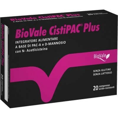 Biovale cistipac plus 20 comprimate rezistente la acid 1,2 g