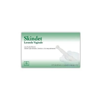 Duș vaginal Skindet 4 flacoane 140 ml + 4 canule de unică folosință în blister